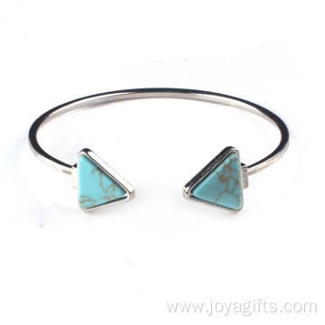 Turquoise Stone Triangle Bangle for Women Accessories